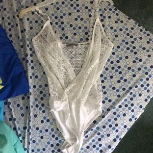 White lace bodysuit
